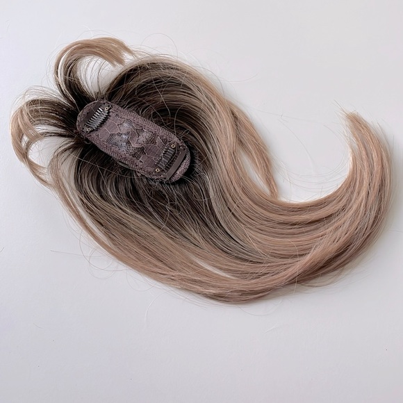 NWT ombré topper brown blonde ends blended hair rounded bangs center parting - Picture 10 of 15